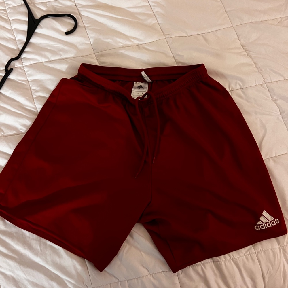 Red Adidas climalite shorts. Medium.